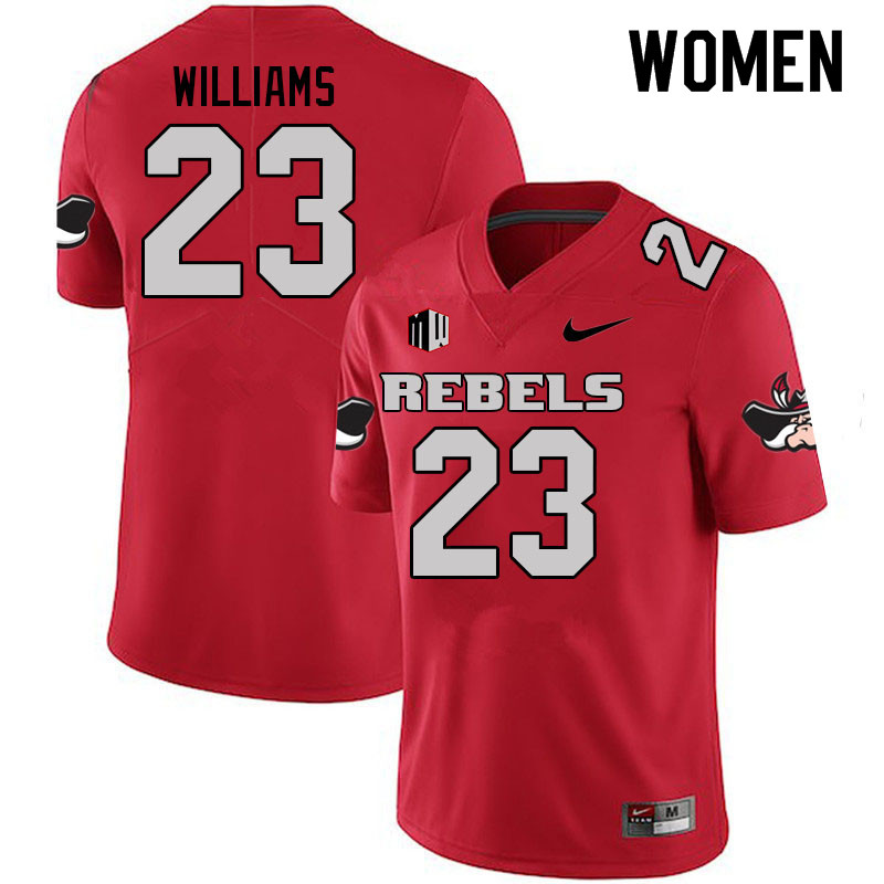 Women #23 Jerrae Williams UNLV Rebels College Football Jerseys Sale-Scarlet